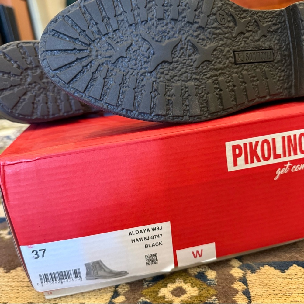 ❤️PIKOLINOS black Leather Ankle Booties | size 6.5 - 7 US / 37 EU - Picture 7 of 8